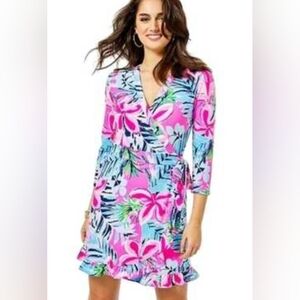 Lilly Pulitzer Pink and Blue wrap dress